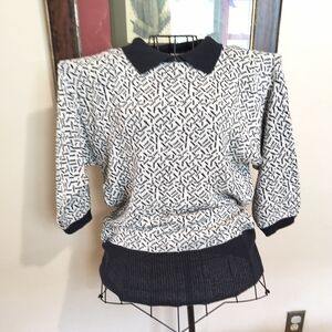 Black and White Patterned Sweater